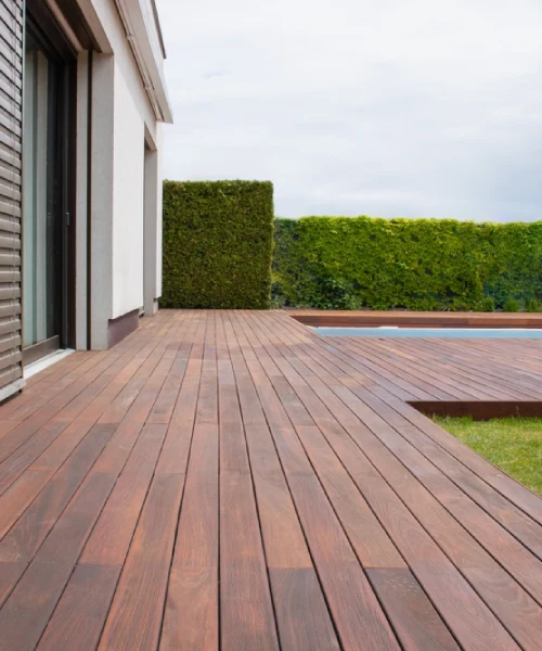 Decking and pergola area designed for practical outdoor living at home