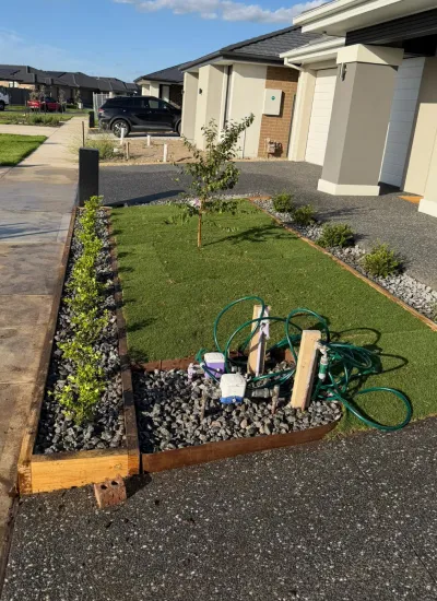 Fresh lawn installed for a neat, usable residential outdoor space