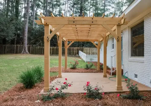 Decking and pergola area designed for comfortable outdoor living
